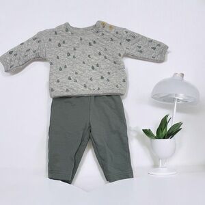 Little Planet Organic Carter’s Evergreen Trees Quilted Sweatshirt Pants Set